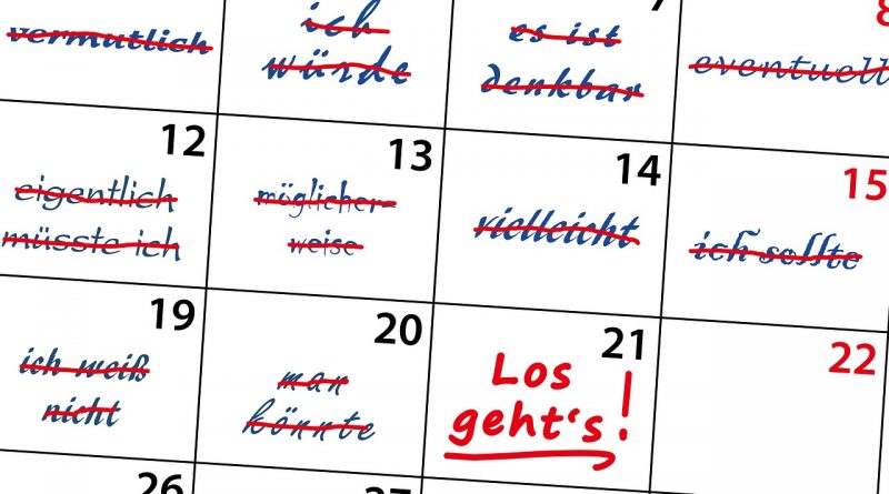Aufschieberitis Prokrastination Kalender